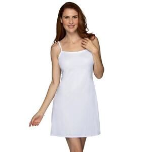 NWT Vanity Fair Medium Radiant White 2 in 1 Spin Dress Slip Adjustable Straps